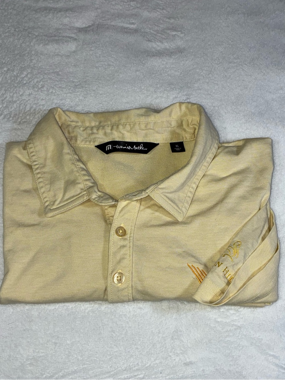 Travis Mathew Pale Yellow Men’s Polo Shirt